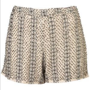 TOPSHOP Shorts Size 4 Beaded & Embellished Taupe